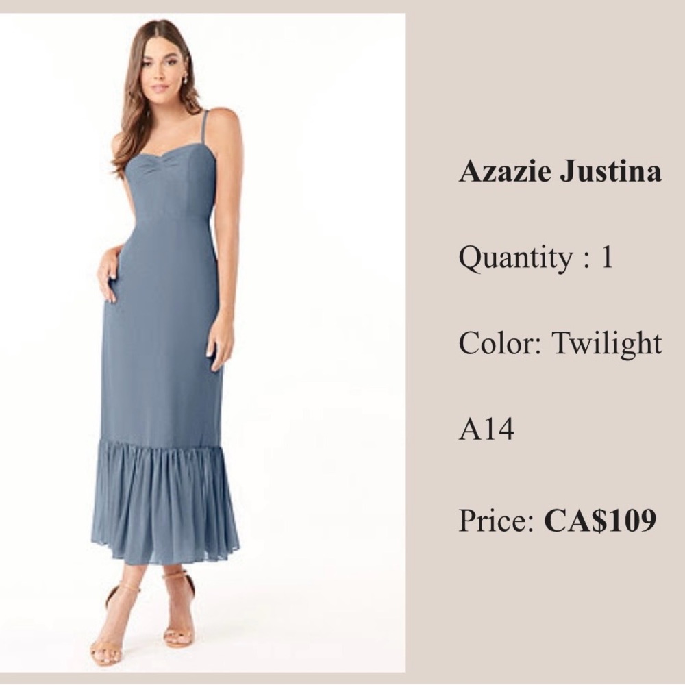 Azazie Twilight Justina Midi Dress - Blue